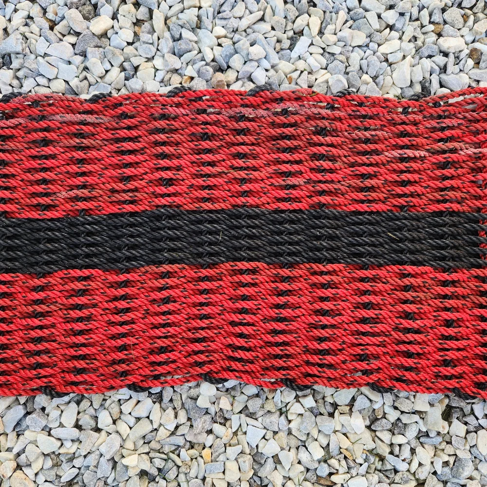 Red and Black Woven Door Mat